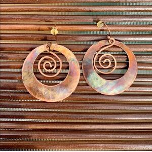 NWOT Colorful & Textured Copper Earrings